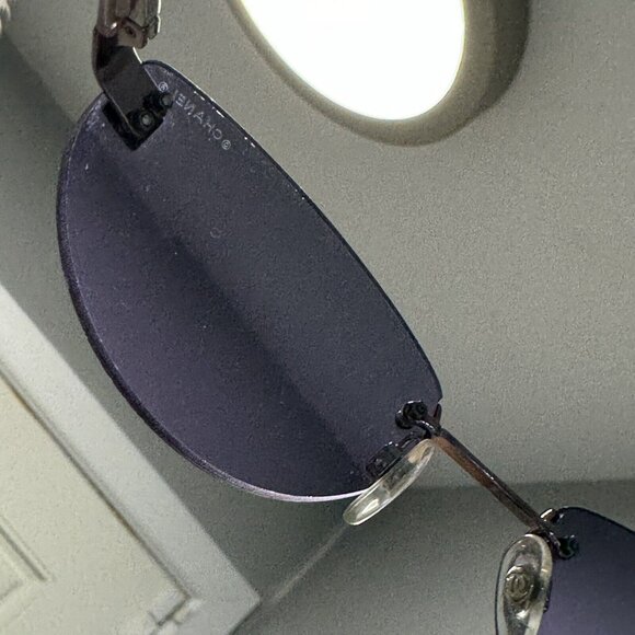 Vintage CHANEL Rimless Sunglasses 4069 C.225/90 Excellent Condition Pink Purple - Picture 11 of 16
